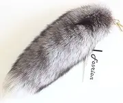 [Fosrion] Real Silver Fox Tail Sexy Fashion Gift Present Blue Costume Makeup Animal