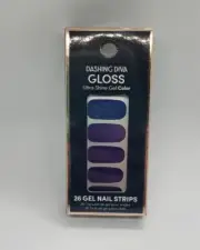 Dashing Diva Gloss Ultra Shine 26 Gel Nail Strips GSC54M Midnight Blue New!