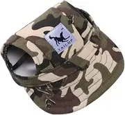 BBEART® Dog Hat,Dog Sunscreen Hat Baseball Cap Outdoor Sports Hat with Ear Holes and Chin Strap Adjustable Hat for Small and Medium Dog (XL, Camouflage)