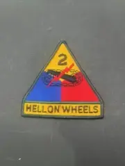 U.S. ARMY PATCH: 2ND ARMOR DIVISION - COLOR HELL ON WHEELS NOS