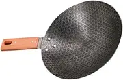 HYTROVE Small Japanese Style Iron Frying Pan Outdoor Non Stick Wok with Ergonomic Handle for BBQ Steaks Vegetables Everyday Cooking