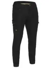 BISLEY FLX & MOVE Stretch Denim Cargo Cuffed Pants BLACK