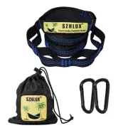 SZHLUX Hammock Straps for Trees - Set of Two 10ft Long, with 38 Loops & 2 Car...