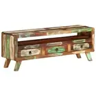 Tv Cabinet Multicolour 110X30x40 Cm Solid Reclaimed Wood pine wood TV Stands & E
