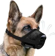 Dog Muzzle, Mesh Dog Muzzle for Large Medium Small Dogs, Soft Muzzles for Biting Chewing and Barking (Black, L)