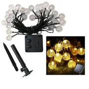 Solar String Lights Outdoor Waterproof,50LED Solar Crystal Globe Lights,8 Mode 7M/24Ft Outdoor Solar Powered String Lights for Garden,Patio Yard,Christmas,Parties,Wedding(Warm White)