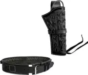 Leather .38/.357caliber holder ammo belt with holster 4.5"-6.5" barrel gun model