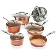 Gotham Cookware Set Nonstick Pots Pans Kitchen Cooking Coated Copper 10-Piece