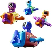 Press to Go Car Toys for Toddlers 1-3, Baby Airplane Race Cars, Infant Push Go Play Vehicle Set, Boys Pull Back Friction Car for 6-9-12-18 Month