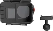 TEHAOUU Waterproof Case for Action5PRO/4/3 – 80m Deep-Sea Diving Housing, Quick Release, Aluminum Alloy, HD Glass Lens, Cold Shoe Mount (1-Inch Ball Head)