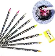 BOJUEGZI 9PCS Diamond Painting Pens No Wax, Wax Pencils for Diamond Painting Rhinestone Picker Pencil Set Self Adhesive Point Drill Resin Pens DIY Tools Accessories with Pencil Sharpener