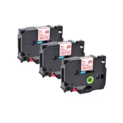 3PK 3/4" Compatible with Brother TZ242 TZe242 Red on White Label Tape P-Touch