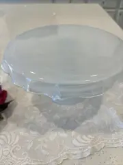 Anthropologie Lulu Cake Stand Small 9 inch Soda Lime Glass White