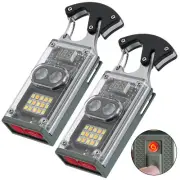2pcs_LED Tactical Flashlights Rechargeable Keychain Work Lamp Outdoor Camping