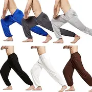 Men's Yoga Pants Harem Pants Bloomers Lightweight High Waist Gym Pilates Zumba Bottoms Dark Grey Black White Modal Fall Sports Activewear Micro-elastic Loose F