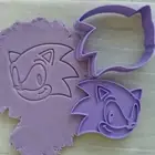 Sonic The Hedgehog Face Cookie Cutter With Fondant Stamp Embosser For Sugar...