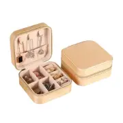 AUGEN Poratble Mini PU Leather Small Jewelry Box, Travel Portable Jewelry Cas...