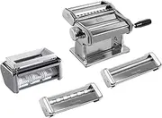 [Marcato] Multipaste Pasta Machine Set, Chrome Plated Steel, Various Noodle Sizes, 20 x 20 x 15 cm, Easy to Use