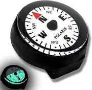Polaris Micro Compass Waterproof 60M Watch Wrist Band Paracord Bracelet Compasses Luminous in The Dark Easy-to-Read Design, Camp Orienteering Survival Underwater Diving