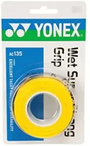 YONEX Wet Super Strong Grip tape AC135 yellow Tennis Badminton racket F/S wTrack