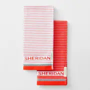 Sheridan Vita Logo Tea Towel Set in Red Soda Size: 2 Pack Material: Cotton @Sheridan Rewards