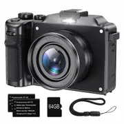4K Digital Camera for Photography with Anti-Shake 56MP Compact Video Camera Travel Autofocus WiFi Vlogging Camera with 64GB TF Card