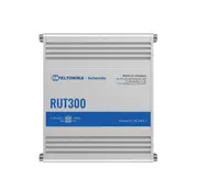 TELTONIKA RUT300 - Rugged industrial fast Ethernet router, 5 Ethernet ports, 2 configurable digital Inputs/Outputs, and 1 USB port.