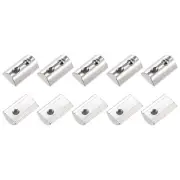 12Pcs Roll in Spring T Nuts M4x22mm Carbon Steel Spring Loaded T Nut Silver Tone