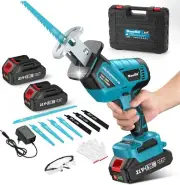 Reciprocating Saw Cordless, 3500 RPM Brushless Motor with 2 x 4.0Ah Batteries,