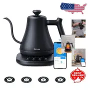 Smart Electric Gooseneck Kettle - WiFi Temperature Control, 0.8L, Matte Black