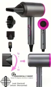 1800W Lighter Professional Hair Dryer with Diffuser Ionic Conditioning