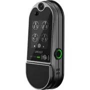 Lockly Vision Elite Smart Deadbolt Video Lock With Solar Panel - Matt Black Built-in Video Doorbell / 3D Fingerprint / RFID/Fob Key / 2-way audio / Inculde WiFi and Door Sensor [PGD798NVMB]