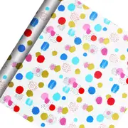 Hallmark Gift Wrapping Paper Roll - Abstract Colourful Spots