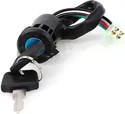 Ignition Key Switches Motorcycle Motorbike Ignition Switch Key with Wire for ATV Moto Accessories Motorbike Start Switch Door Locks Three Plug-ins Ignition Barrel Key Switch(Plug-in 1)