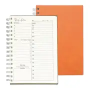 A5 5.5"x 8.5" Undated Daily Planner with Hourly Schedule, Orange