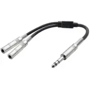 Dual Female TRS Stereo Splitter Y Cable 1/4 Inch 38cm