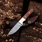 Custom Handmade Fixed Blade Damascus Steel Steel Skinner Hunting Knife W Steath