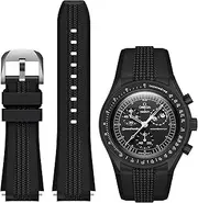 [REBANDACE] Strap for Moonswatch Watch,No Gap Silicone Strap for Omega X Swatch Speedmaster Moonswatch Watch 20mm,Soft Replacement Curved Strap for Swatch Omega Men Women