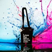 Wine Tote Gift Bag By Coco Pop Fabric Quote Love The Wine You’re With