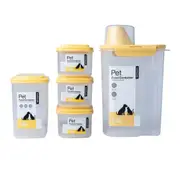 5PK Locknlock Airtight Cat/Dog Pet Dry/Wet Food/Treat Storage Container Set YLW