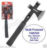 HD Multi Tool 13½" Hatchet Wood Axe Hammer Pry Bar Nail Puller Builder Roof Log