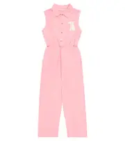 [The Animals Observatory] The Animals Observatory Grasshoper printed cotton jumpsuit Y 6 pink