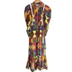 Doen Nicoletta Patchwork Print Organic Cotton Midi Dress Size Small