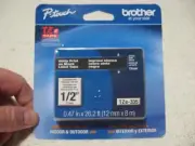 Brother P-Touch White Print on Black Label Tape 1/2" TZe-335 NEW!