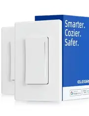 2 Pack ELEGRP Smart Dimmer Light Switch DTR10 Single Pole Setup 2.4GHz Wi-Fi