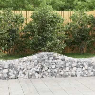 vidaXL Arched Gabion Basket 200x50x40/60 cm Galvanised Iron