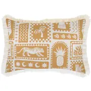 Cushion Cover-Coastal Fringe-Naxos Mustard-35cm x 50cm