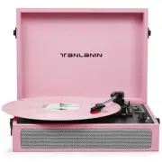 Vintage 3-Speed Bluetooth Record Player with Built-in Speakers, Retro LP Viny...