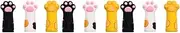 Healvian 3sets Cat Paw Modeling Scissors Cap Protective Tweezers Cover Reusable Silicone Tool Storage Cover for Nail Art 6pcs*3