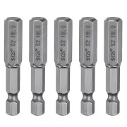 5pcs H8.0 Hex Head Drill Bit Wrench 8mm Flat Tip 1/4" Shank 50mm Long Magnetic
